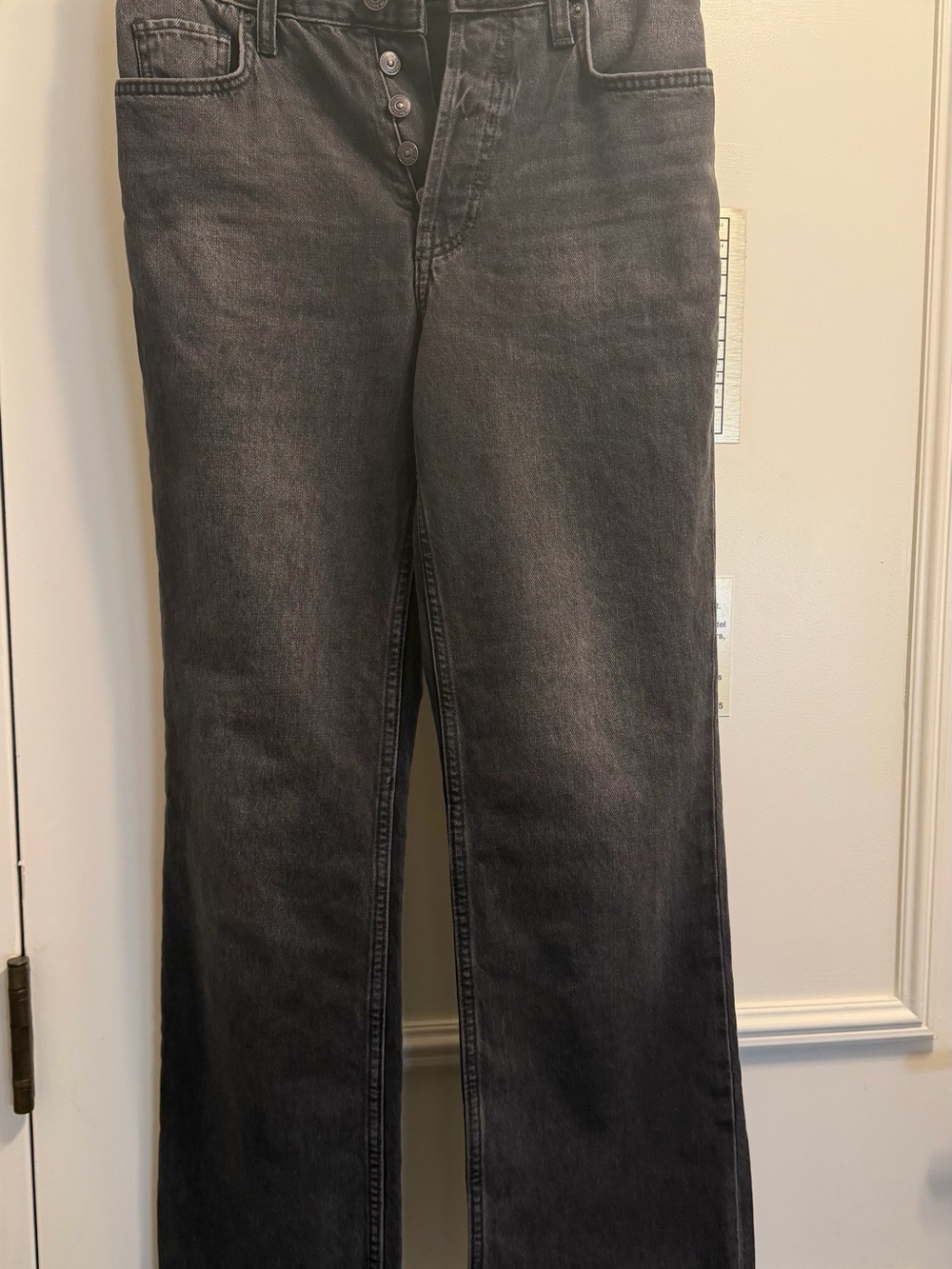 We The Free Black High-Rise Flare Jeans with Button-Fly